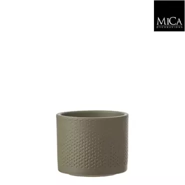 Mica Decorations era pot groen relief 10x12cm