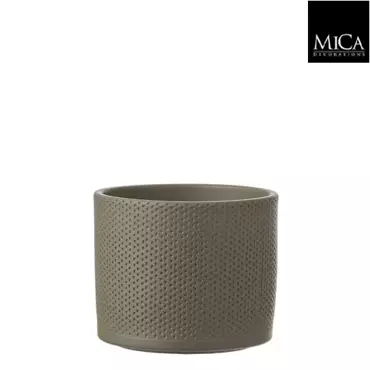 Mica Decorations era pot groen relief 13x15cm