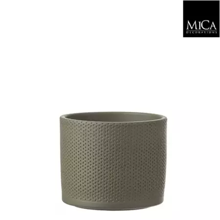 Mica Decorations era pot groen relief 14x17cm