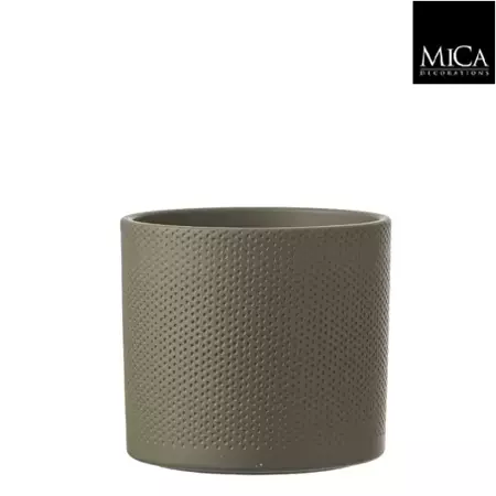 Mica Decorations era pot groen relief 17,5x19,5cm