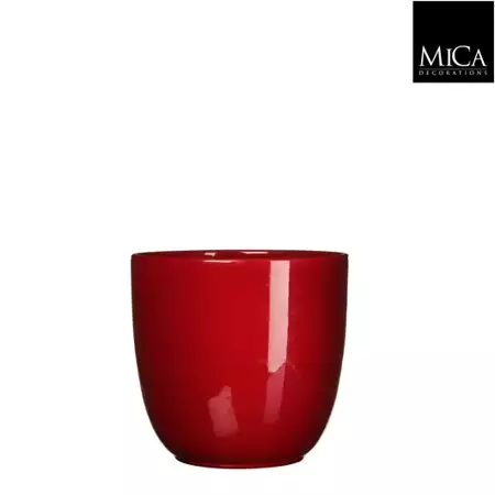 Mica Decorations tusca pot donkerrood glans 16x17cm