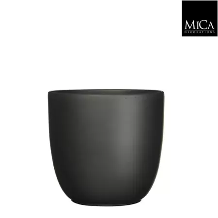 Mica Decorations Tusca ronde pot zwart 25x28cm