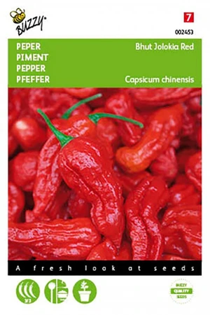 Peper bhut jolokia red 10zdn - afbeelding 1