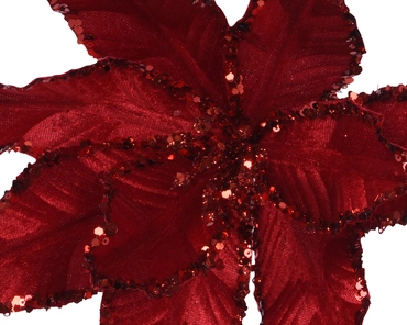 Poinsettia op clip polyester 28x10cm - afbeelding 5