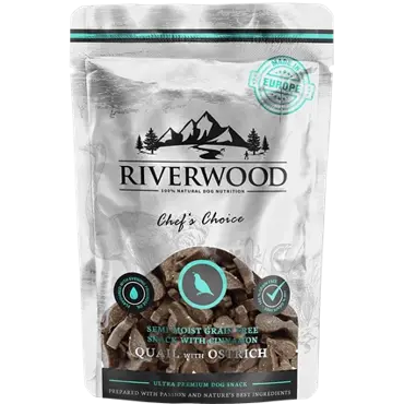 Riverwood Hondensnack kwartel / struisvogel 200g - afbeelding 1