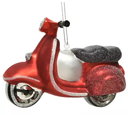 RODE SCOOTER | GLAZEN KERSTBAL