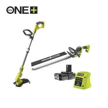 RYOBI ONE+ 18V Accu 55cm Heggenschaar en 30cm Grastrimmer Combokit (incl. 1x 2.0Ah accu en lader) - afbeelding 1