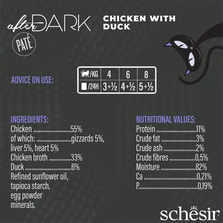 Schesir after dark kip en eend paté 80g - afbeelding 3