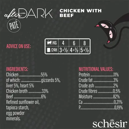 Schesir after dark kip en rund paté 80g - afbeelding 2