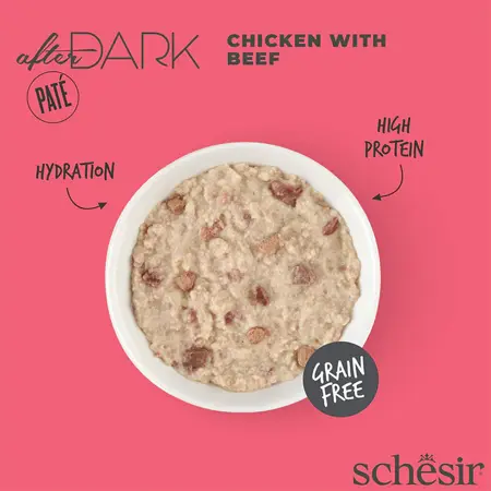 Schesir after dark kip en rund paté 80g - afbeelding 3