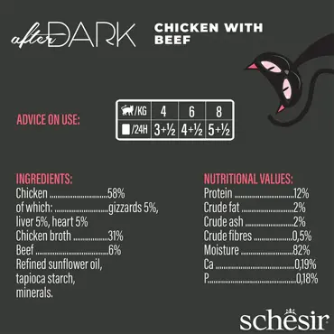 Schesir after Dark kip en rund paté bouillon 80g - afbeelding 2