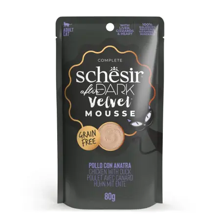 Schesir after Dark Velvet mousse kip en eend 80g - afbeelding 1