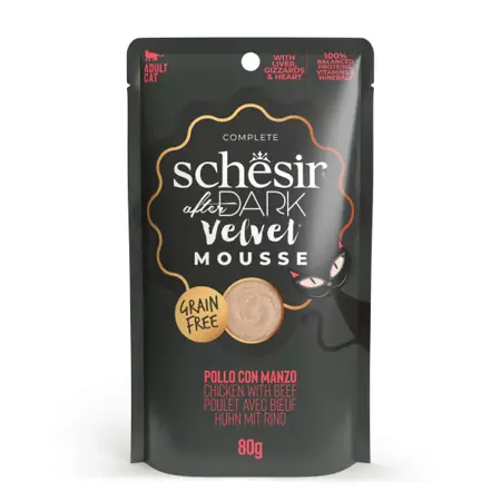 Schesir after dark Velvet mousse kip en rund 80g - afbeelding 1