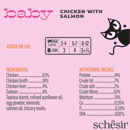 Schesir baby kip en zalm bouillon 70g - afbeelding 2