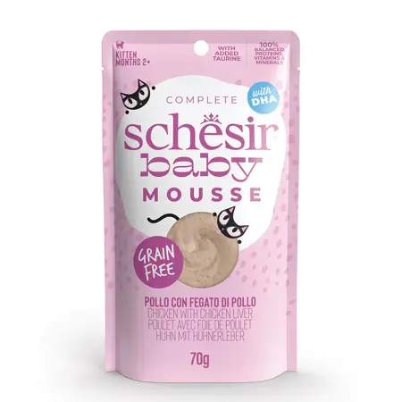 Schesir baby mousse kip en kip lever 70g - afbeelding 1