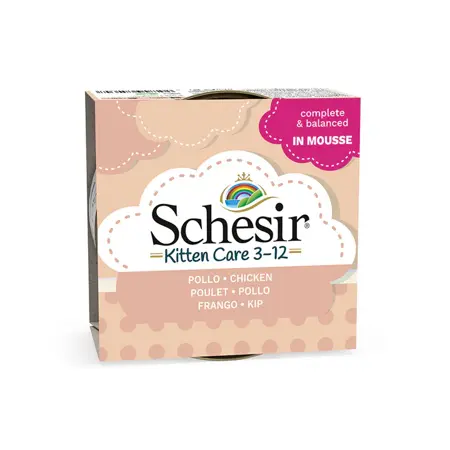 Schesir Kitten care 3-12 kip mousse 85g - afbeelding 1