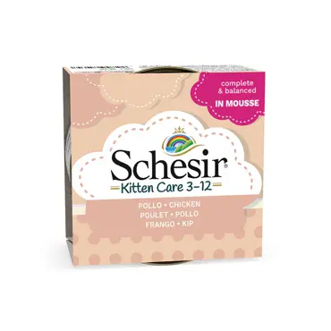 Schesir Kitten care 3-12 kip mousse 85g - afbeelding 1