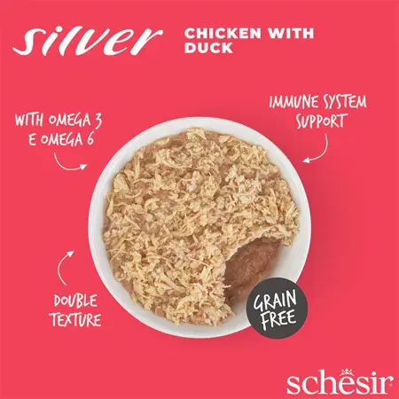 Schesir silver kip en eend bouillon 70g - afbeelding 2