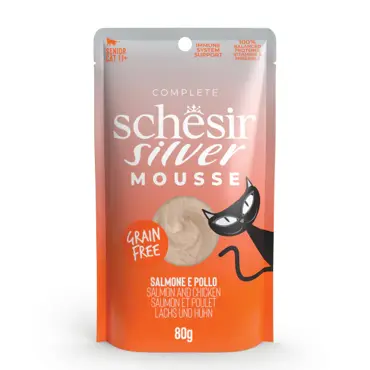 Schesir silver mousse zalm en kip mousse 80g - afbeelding 1