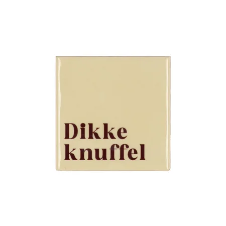 Tegeltje Dikke knuffel Beige 10x10x1CM