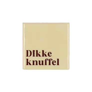 Tegeltje Dikke knuffel Beige 10x10x1CM