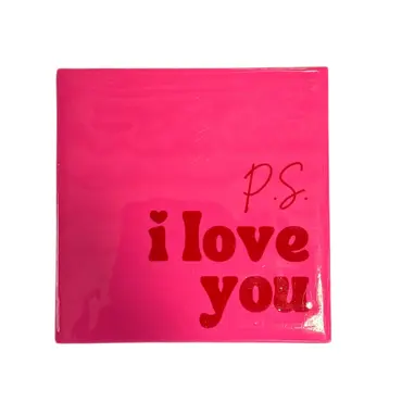 Tegeltje PS I LOVE YOU PINK 10X10X1CM