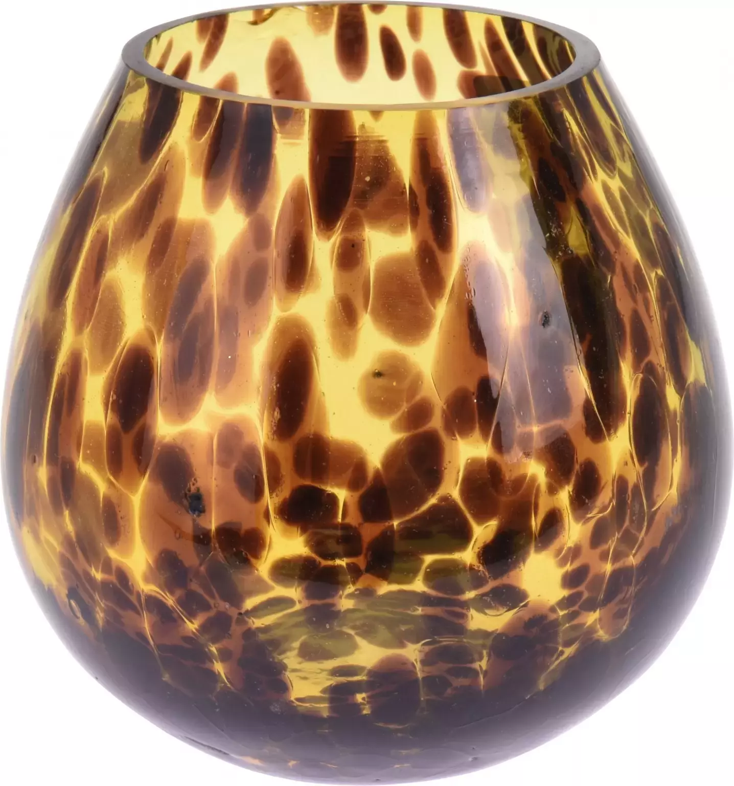 Theelichthouder | Cheetah Print | Glas | Ø10cm