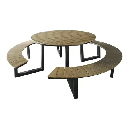 Vita Massa Ronde picknicktafel - Zwart