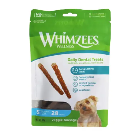 Whimzees snack veggie sausage s bag 28st